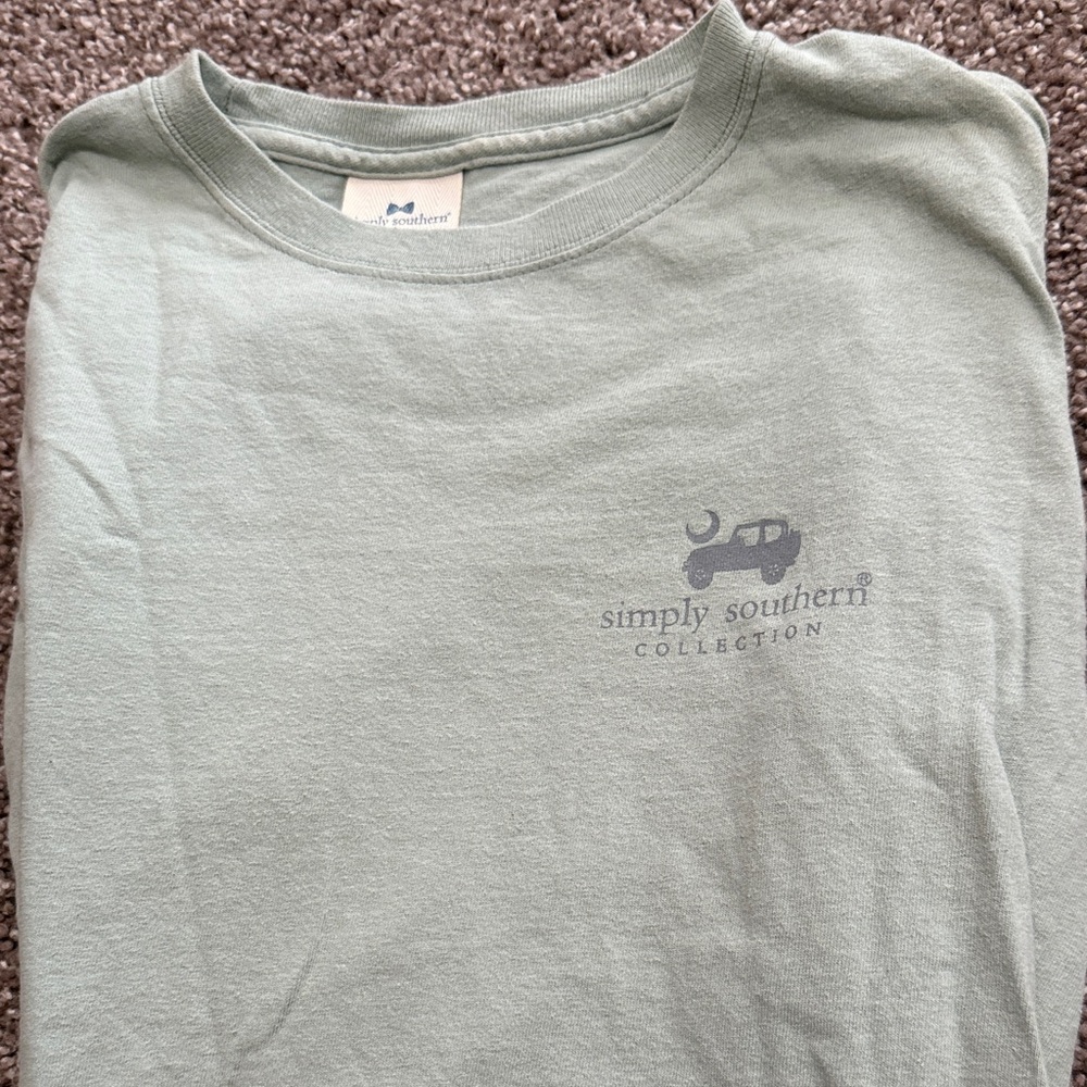Simply Southern Long Sleeve Sage Tee with Logo